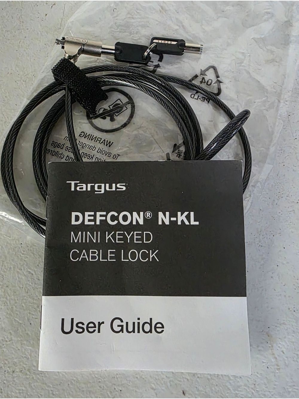 ​Targus DEFCON Trapezoid Keyed Cable Lock for Laptops - Model ASP65GLX -New Open